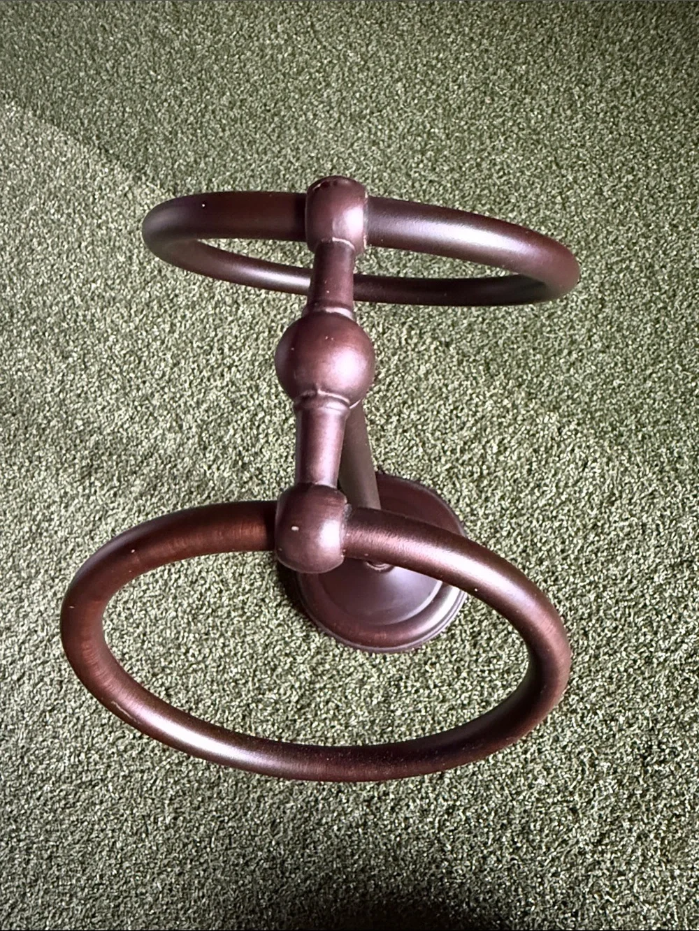 Bronze Metal Towel Ring Stand – Freestanding Bathroom Countertop Holder